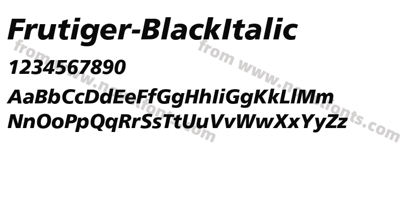 Frutiger-BlackItalicPreview