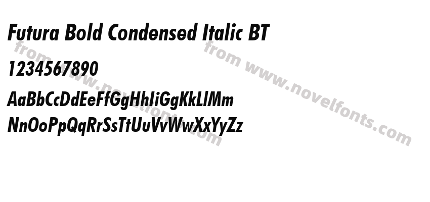 Futura Bold Condensed Italic BTPreview