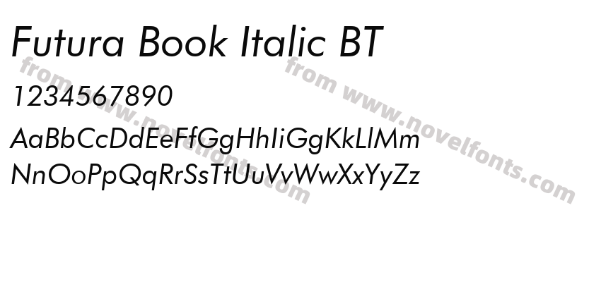 Futura Book Italic BTPreview