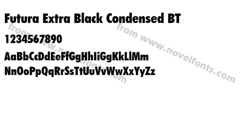 Futura Extra Black Condensed BTPreview