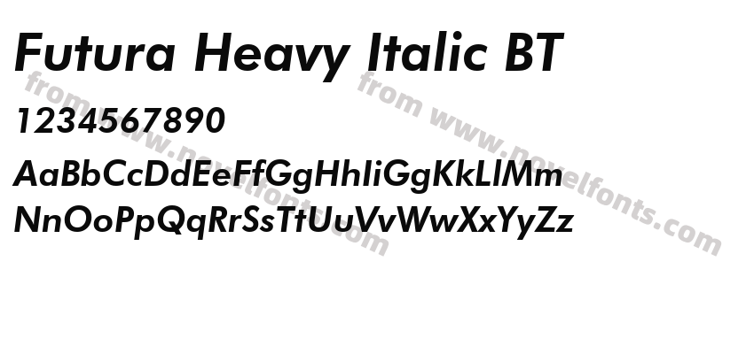 Futura Heavy Italic BTPreview