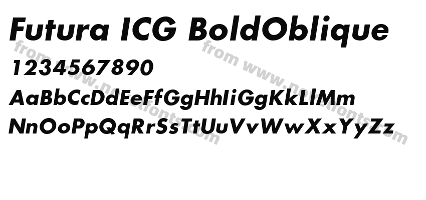 Futura ICG BoldObliquePreview