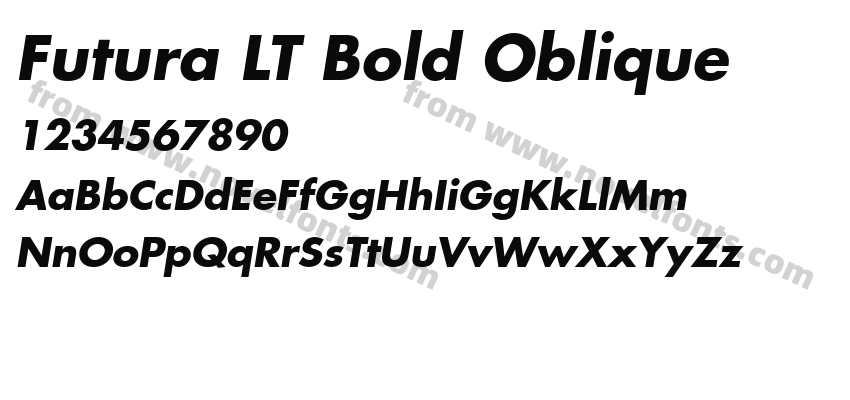 Futura LT Bold ObliquePreview