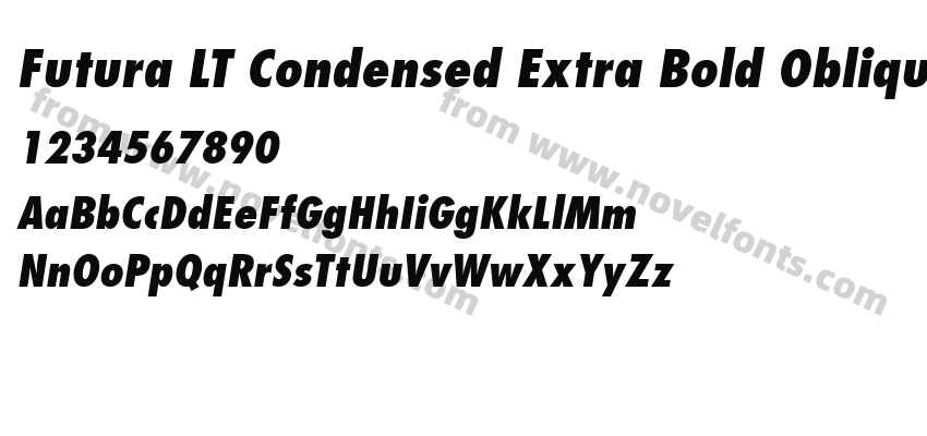 Futura LT Condensed Extra Bold ObliquePreview