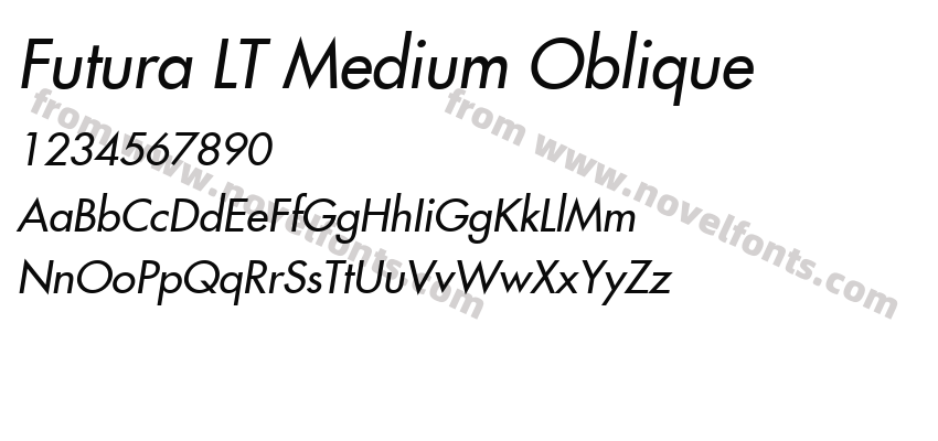 Futura LT Medium ObliquePreview