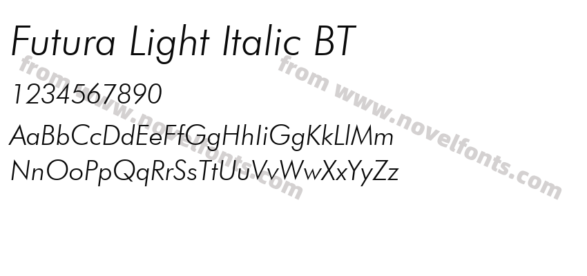 Futura Light Italic BTPreview