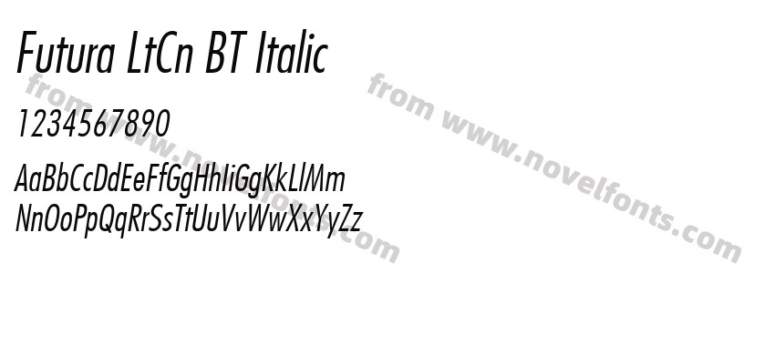 Futura LtCn BT ItalicPreview