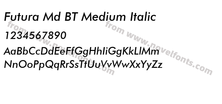 Futura Md BT Medium ItalicPreview