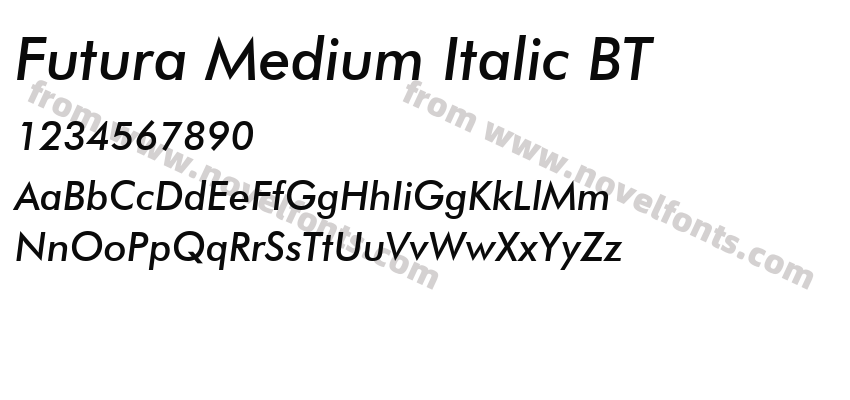 Futura Medium Italic BTPreview