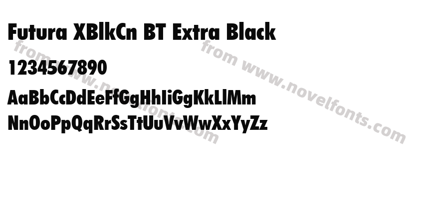 Futura XBlkCn BT Extra BlackPreview