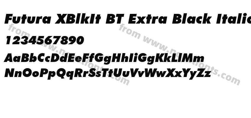 Futura XBlkIt BT Extra Black ItalicPreview