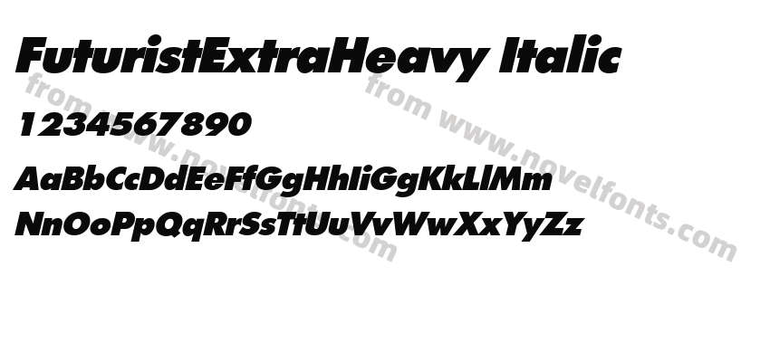 FuturistExtraHeavy ItalicPreview