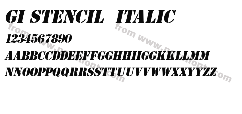 GI Stencil  ItalicPreview