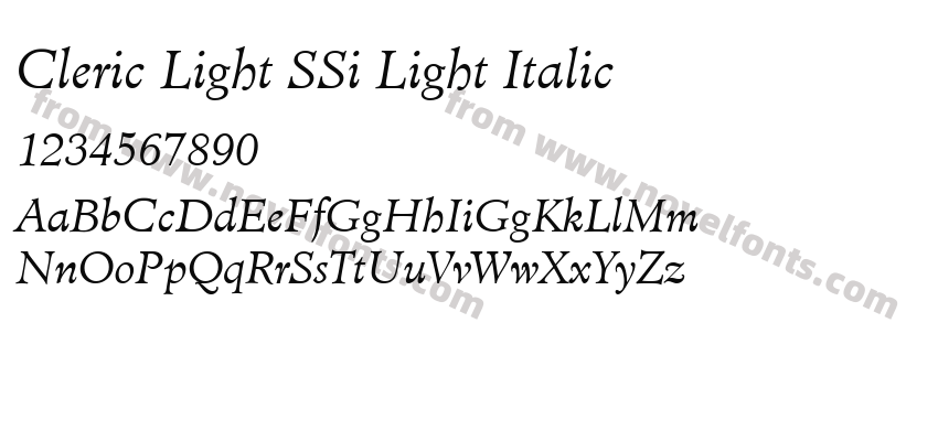 Cleric Light SSi Light ItalicPreview