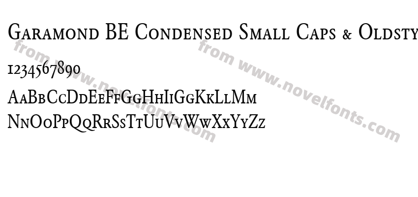 Garamond BE Condensed Small Caps & Oldstyle FiguresPreview