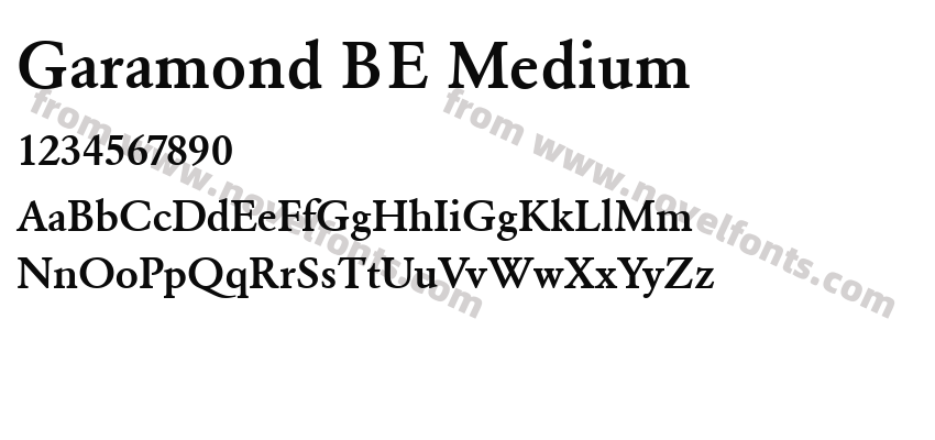 Garamond BE MediumPreview