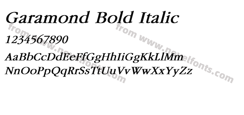 Garamond Bold ItalicPreview