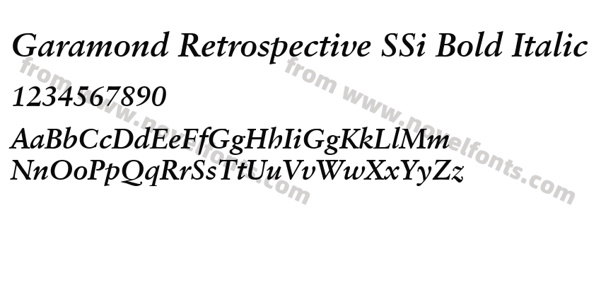 Garamond Retrospective SSi Bold ItalicPreview