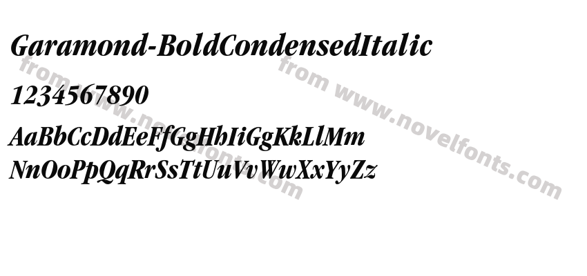 Garamond-BoldCondensedItalicPreview