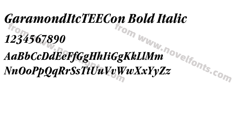 GaramondItcTEECon Bold ItalicPreview