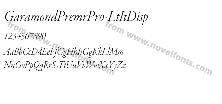 GaramondPremrPro-LtItDispPreview