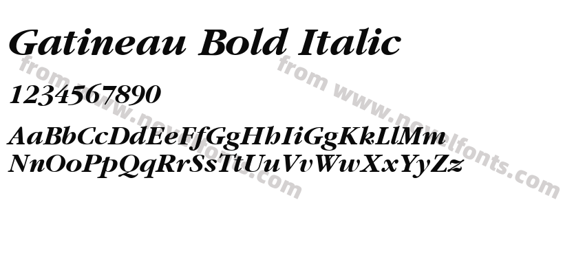 Gatineau Bold ItalicPreview