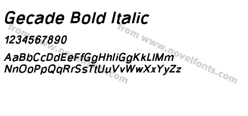 Gecade Bold ItalicPreview