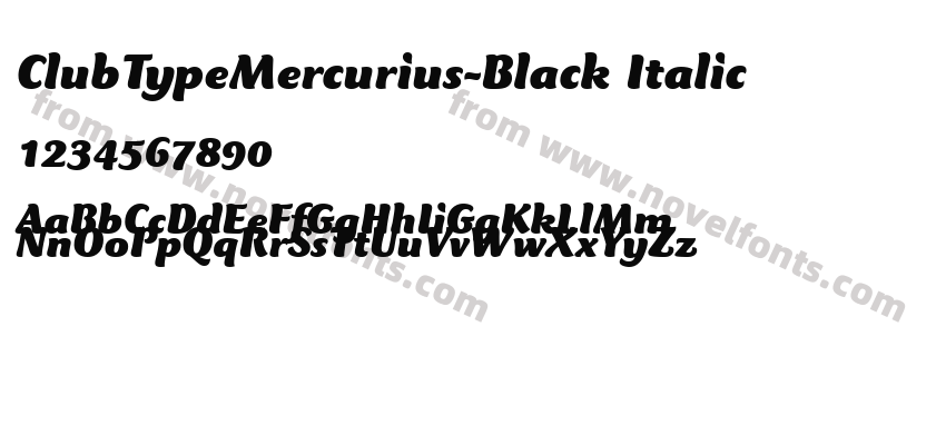 ClubTypeMercurius-Black ItalicPreview