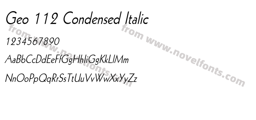 Geo 112 Condensed ItalicPreview