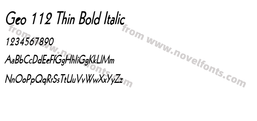 Geo 112 Thin Bold ItalicPreview