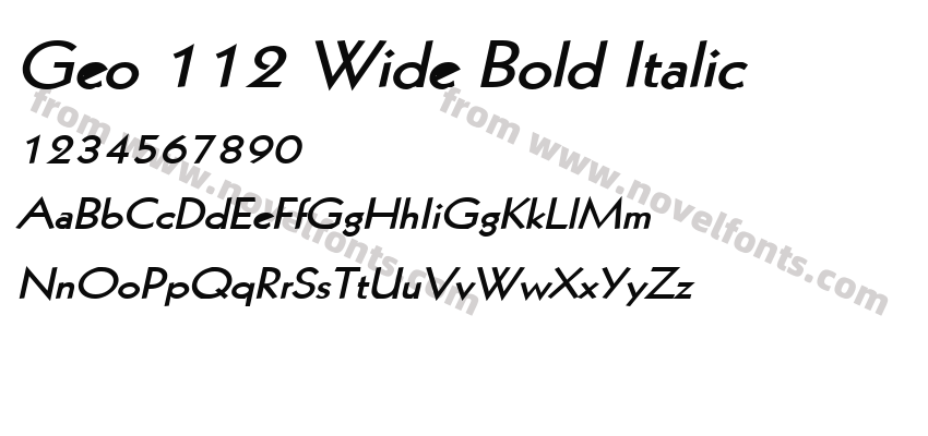 Geo 112 Wide Bold ItalicPreview