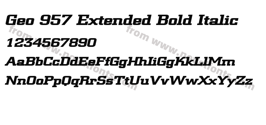 Geo 957 Extended Bold ItalicPreview