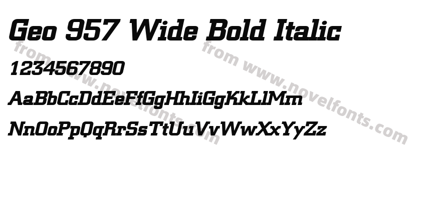 Geo 957 Wide Bold ItalicPreview