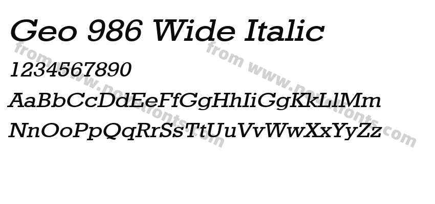 Geo 986 Wide ItalicPreview