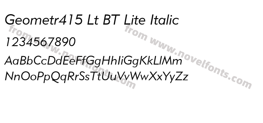 Geometr415 Lt BT Lite ItalicPreview