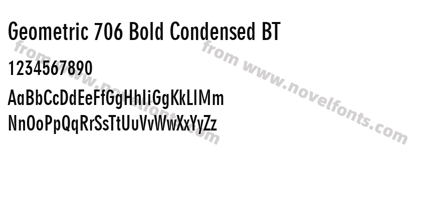 Geometric 706 Bold Condensed BTPreview