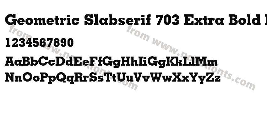 Geometric Slabserif 703 Extra Bold BTPreview