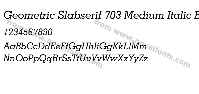 Geometric Slabserif 703 Medium Italic BTPreview