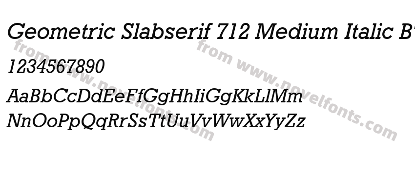 Geometric Slabserif 712 Medium Italic BTPreview