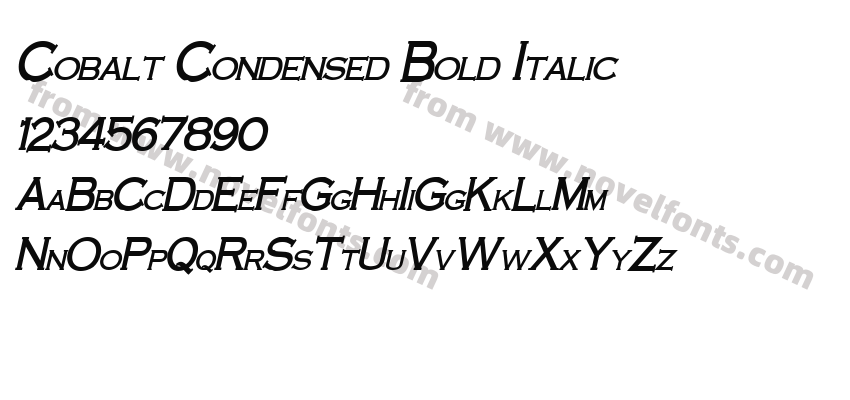 Cobalt Condensed Bold ItalicPreview