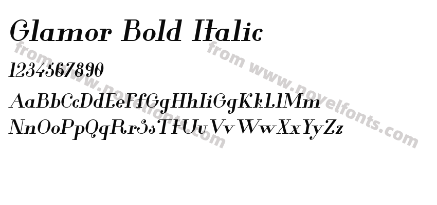 Glamor Bold ItalicPreview