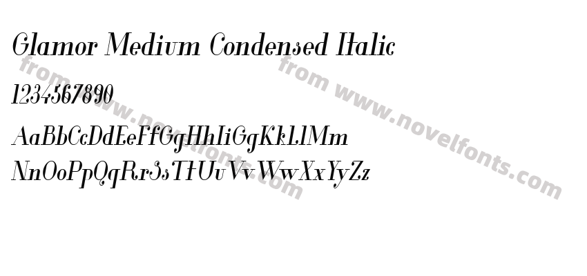 Glamor Medium Condensed ItalicPreview