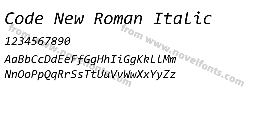 Code New Roman ItalicPreview