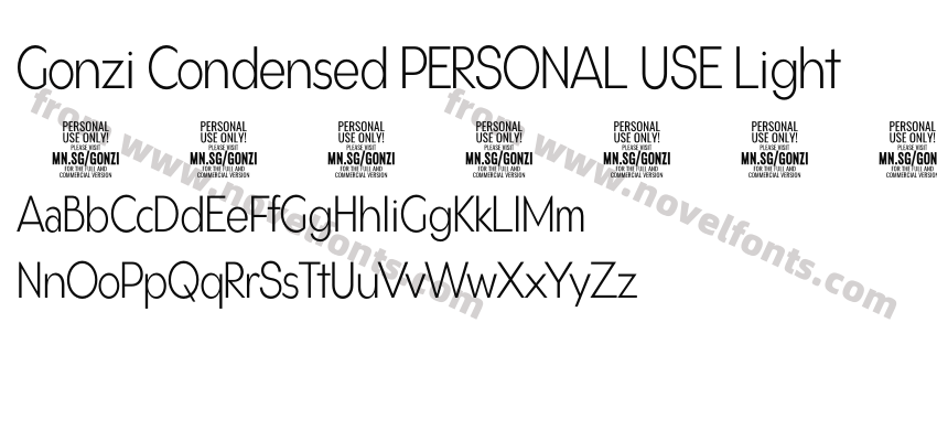 Gonzi Condensed PERSONAL USE LightPreview