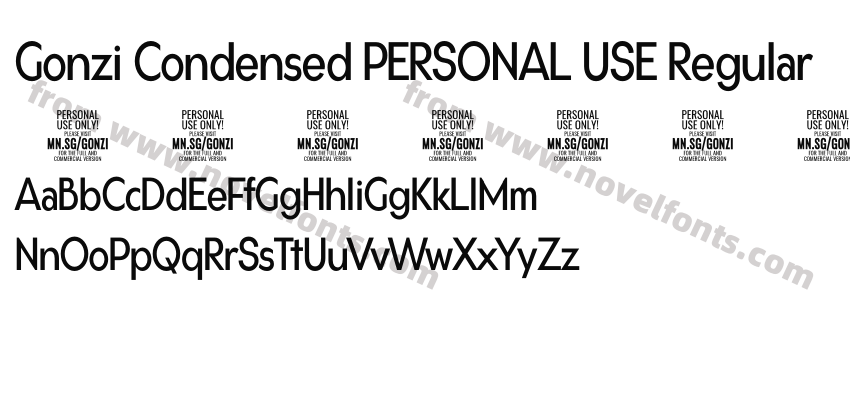 Gonzi Condensed PERSONAL USE RegularPreview