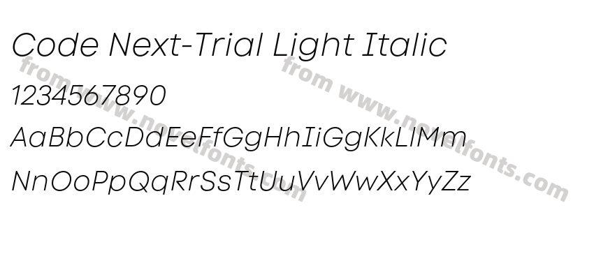 Code Next-Trial Light ItalicPreview