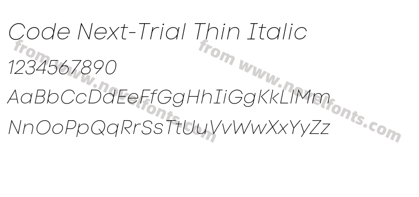 Code Next-Trial Thin ItalicPreview