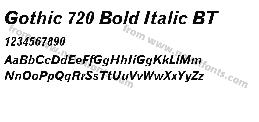 Gothic 720 Bold Italic BTPreview