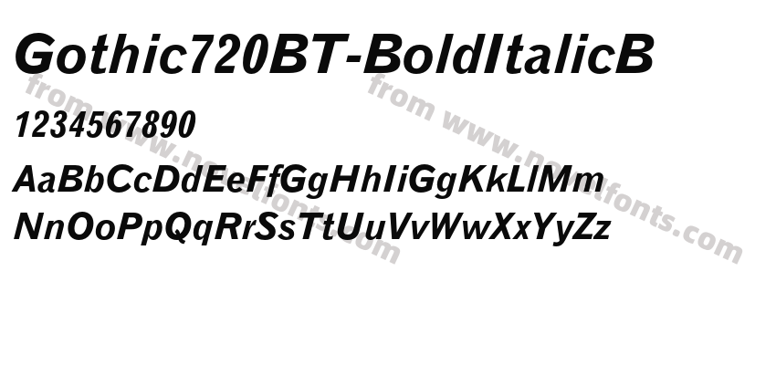 Gothic720BT-BoldItalicBPreview