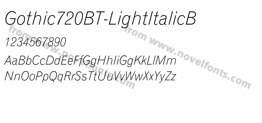 Gothic720BT-LightItalicBPreview